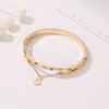 Hot Luxury Rose Gold Stainless Steel Bracelets Bangles Female Heart Wedding Love Brand Charm Bracelet for Women Famous Jewelry